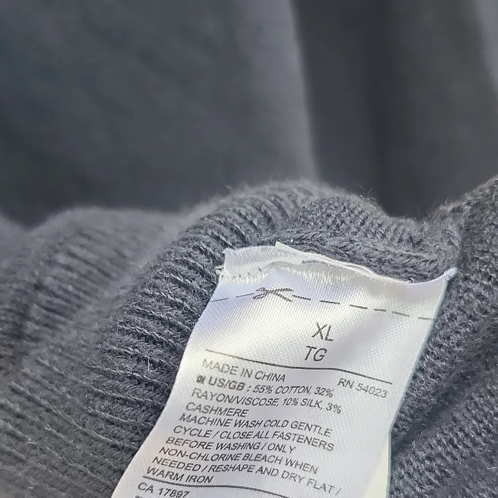 Banana Republic Luxe 3% Cashmere 55% Cotton Navy Sweater